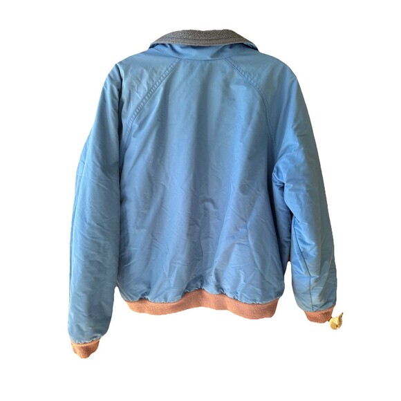 LL Bean Men L Freeport Maine Warm-Up Jacket Fleece Lined Full Zip VTG 90’s Blue - Picture 6 of 10